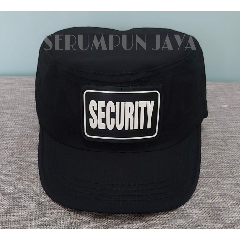 TOPI KOMANDO SECURITY - TOPI KOMANDO TULISAN SECURITY PUTIH VELCRO 2 PATCH