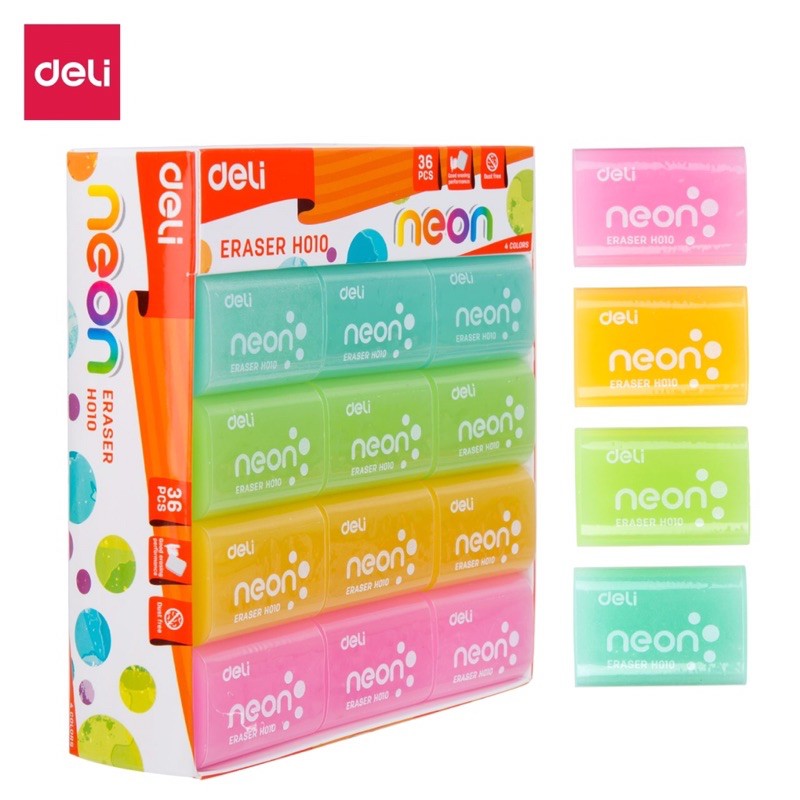 

Neon eraser Deli-penghapus pensil sekolah penghapus lucu koleksi penghapus fancy warna warni EH01000