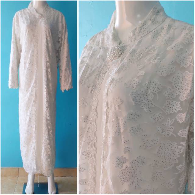 Gamis Putih Brukat