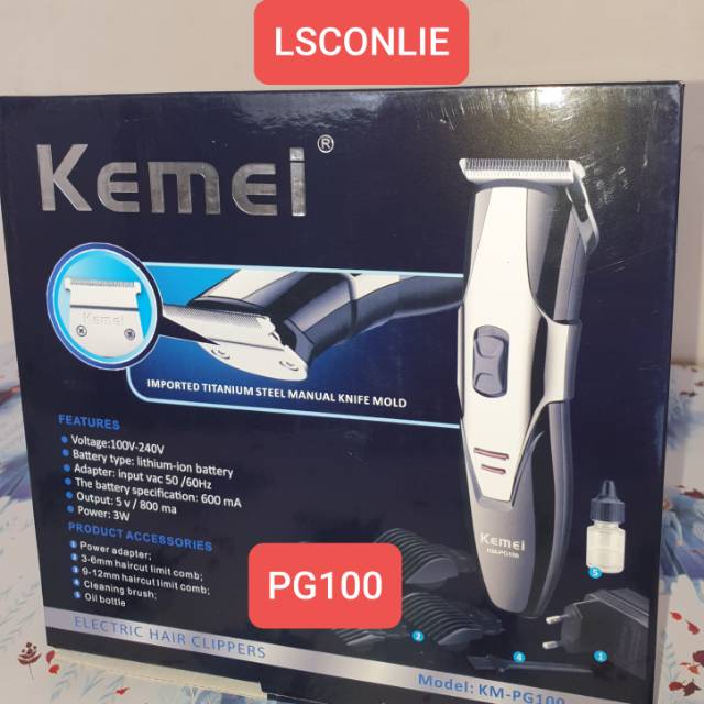 CUKURAN RAMBUT KEMEI KM PG100 ALAT MESIN CUKUR RAMBUT CAS DAN CHARGE HAIR CLIPPER YANG MURAH