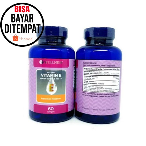 Wellness Natural Vitamin E 400 Iu Water Soluble 60 Softgels Vitamin Antioksidan Indonesia