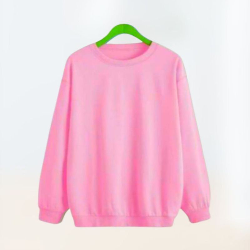 Crewneck sweater Oblong. lengan panjang unisex pria wanita