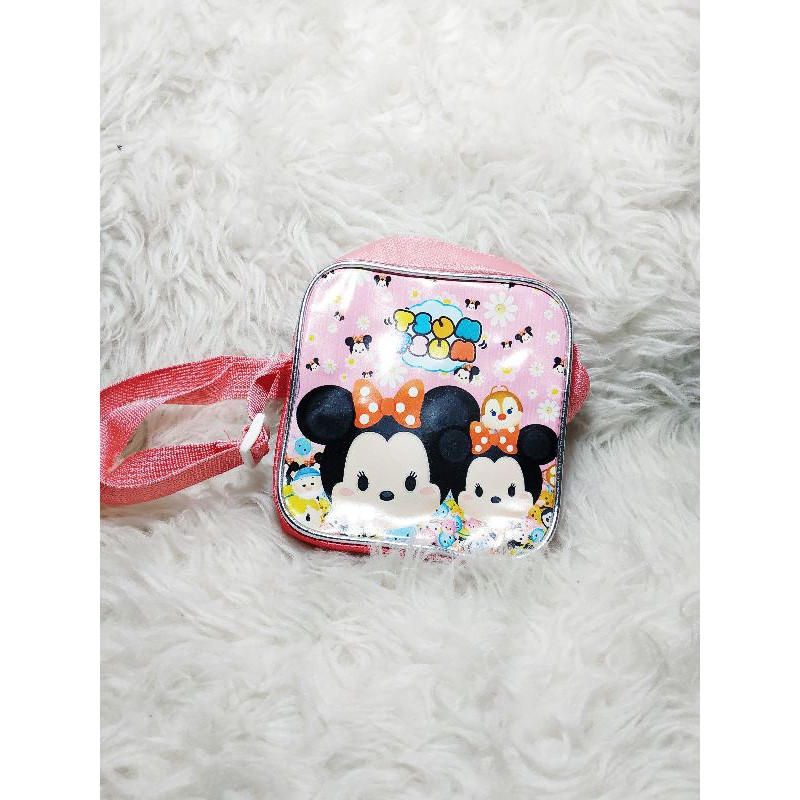 TK14 Tas Kulit/Kanvas Anak Slempang Kotak Sedang LOL, Tsum tsum 13x15x5cm