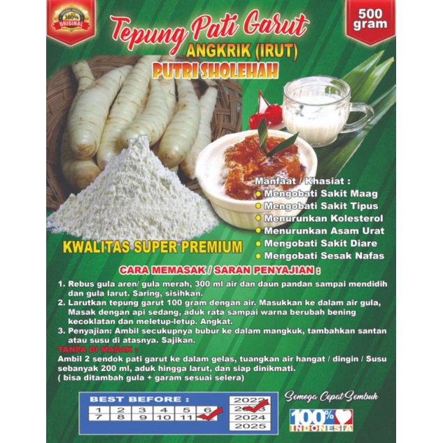 

Tepung Garut jengkirut 500 gr KWALITAS PREMIUM putri sholehah HERBAL ASAM LAMBUNG MAAG GERD