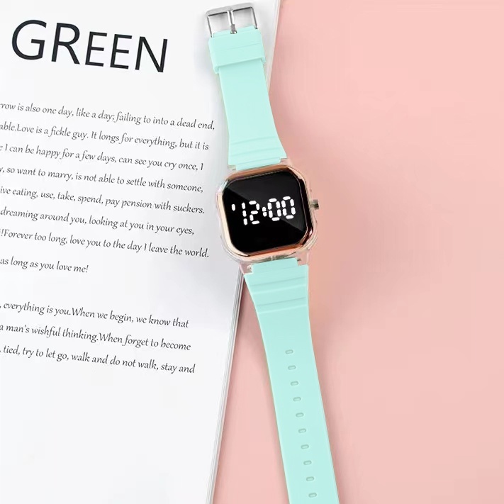 [COD] Jam Tangan Wanita Rubber Digital Trendy  Dial Kotak Korean Fashion-55-6 Tosca