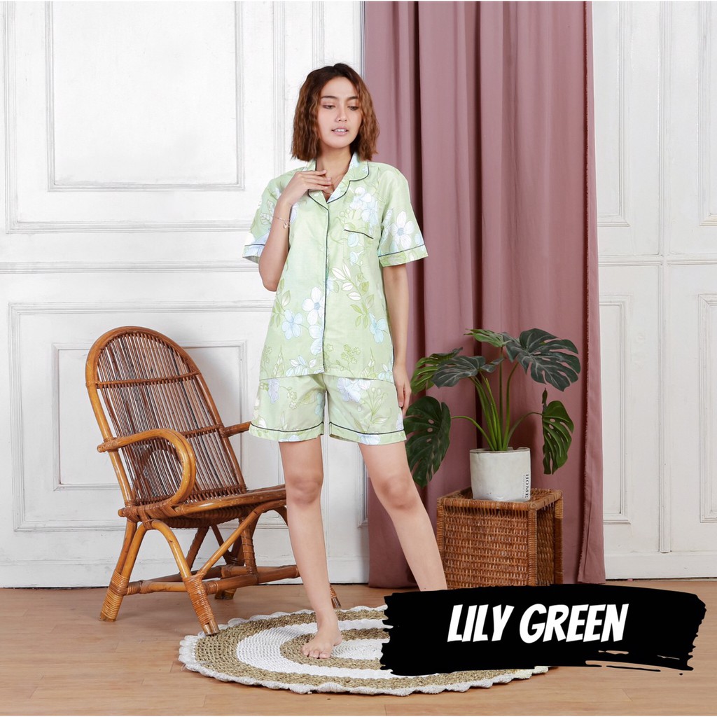 MOTIF FLOWER BUNGA KEMBANG Lily Pajamas baju tidur piyama baju busui sleepwear murah baju