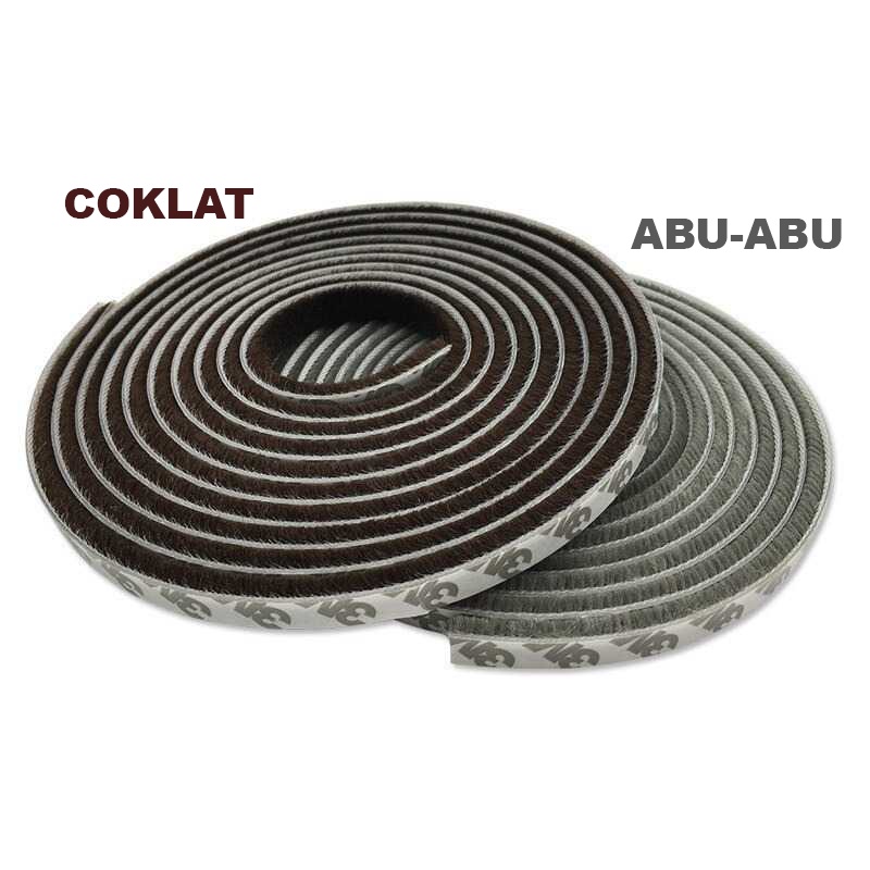 COD Lis Penutup Celah Pintu Strip Peredam Suara Brush Model Bulu Sealing 9 X 15 Mm 10M D90