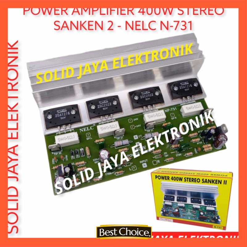 KIT POWER AMPLIFIER STEREO 400W SANKEN 2 AMPLI AUDIO NELC N-731
