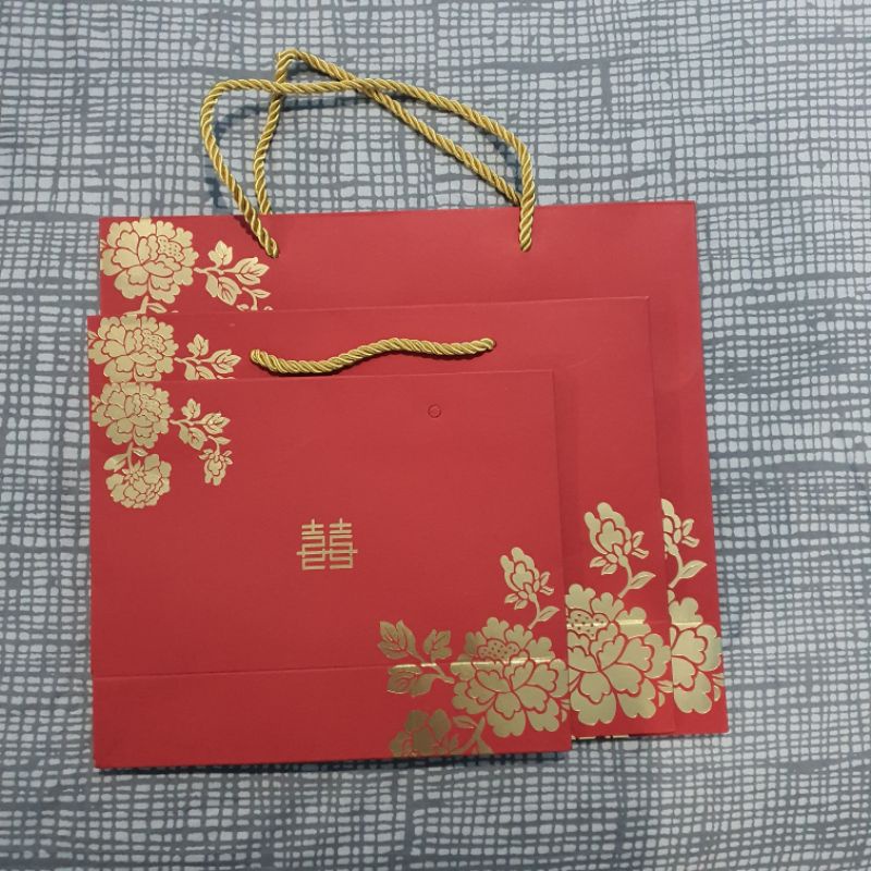 Paper Bag Merah Sangjit / Wedding / Shuang Xi