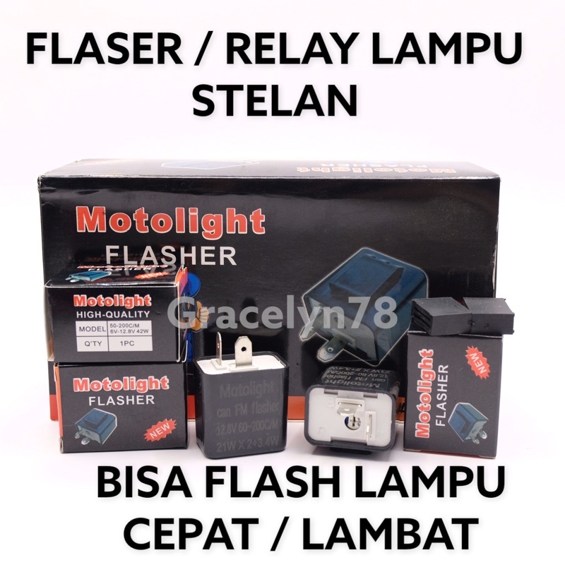 Relay / Flasher Sein Sen 1:1 dengan CR7 Universal Lampu Depan Belakang Motor Mobil made in THAILAND