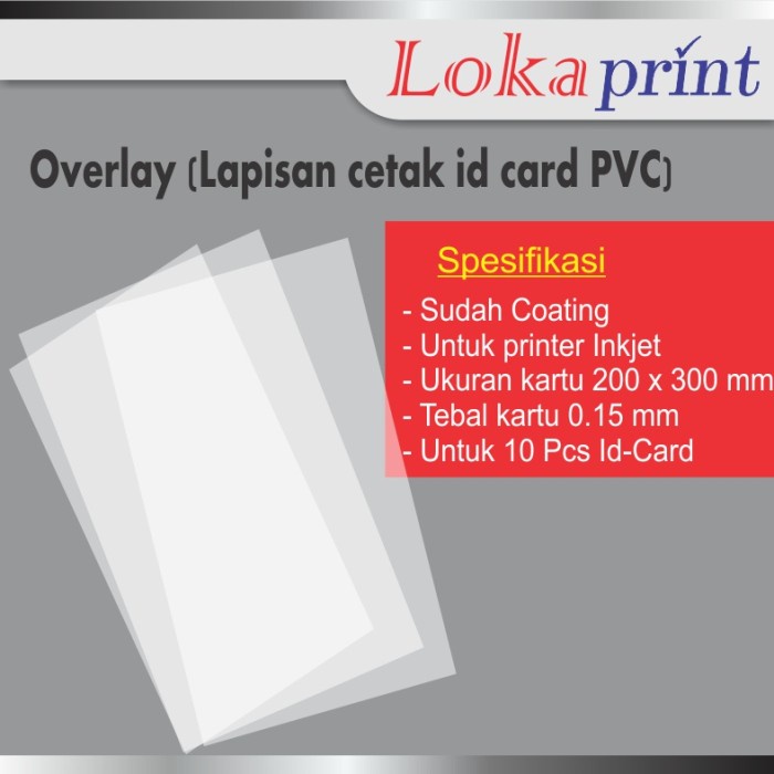 

Overlay PVC Id Card 0,15 / 0,25 mm Inkjet bahan kartu nama bisa di print