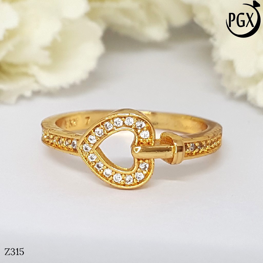 PGX Cincin Xuping Wanita Perhiasan Lapis Emas Aksesoris Fashion Premium - Z315