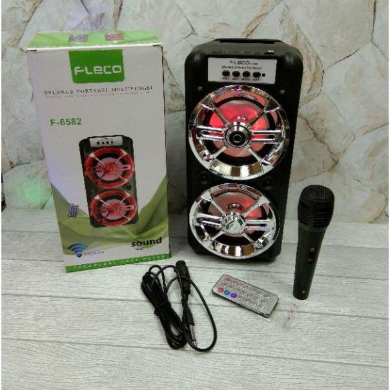 peaker Bluetooth Karaoke Fleco F 6581/F 6582 Free Mic+Remote