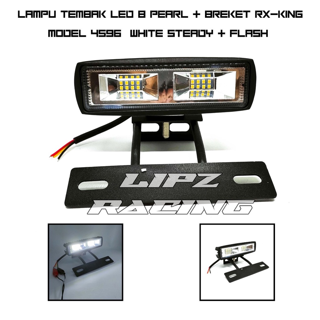 LAMPU TEMBAK LED / LAMPU SOTOR LED BAR MODEL 4596 CAHAYA PUTIH + BREKET RX-KING