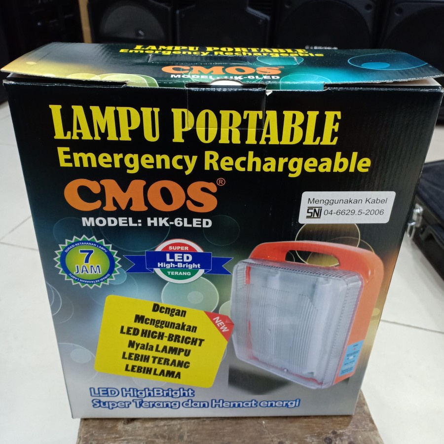 LAMPU DARURAT EMERGENCY HK-6LED DAPAT NYALA 7 JAM