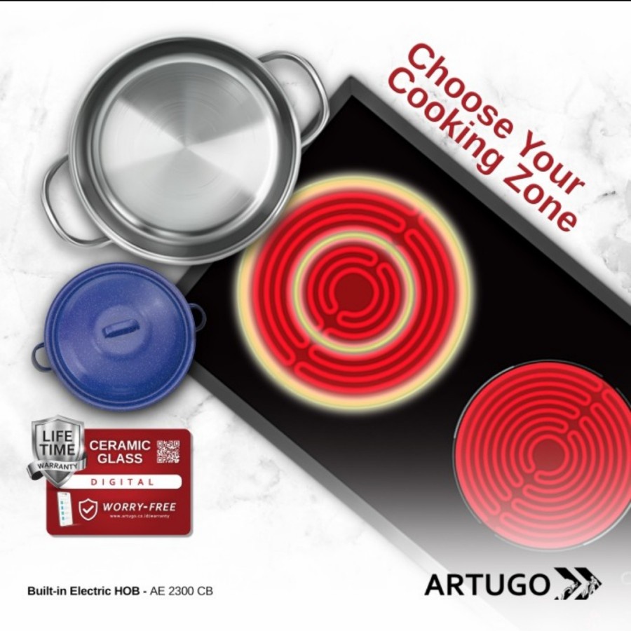 Artugo Built In Electric Induction Hob AE 2300 CB Panjang 30 cm