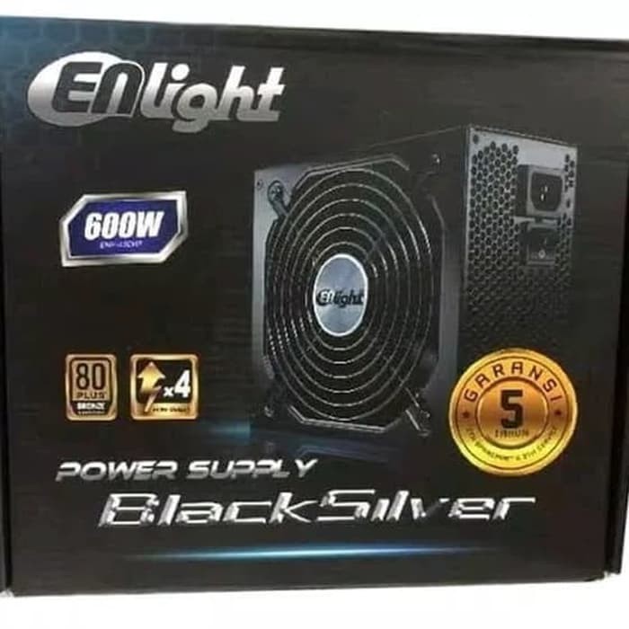 POWER SUPPLY ENLIGHT 600W BLACK SILVER