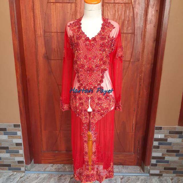 Kebaya Gamis Full Payet / Kebaya Panjang Akad Nikah / Kebaya Gaun Pengantin / Kebaya Orang Tua