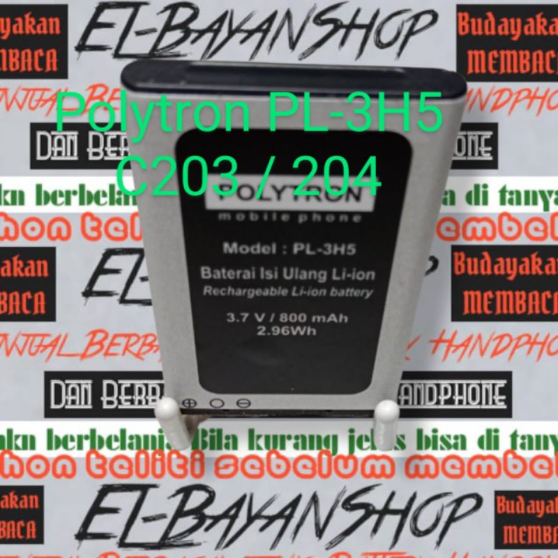 Batrai Polytron c203 Batre Pl3H5 C204 Baterai Pl 3H5 Original Battery