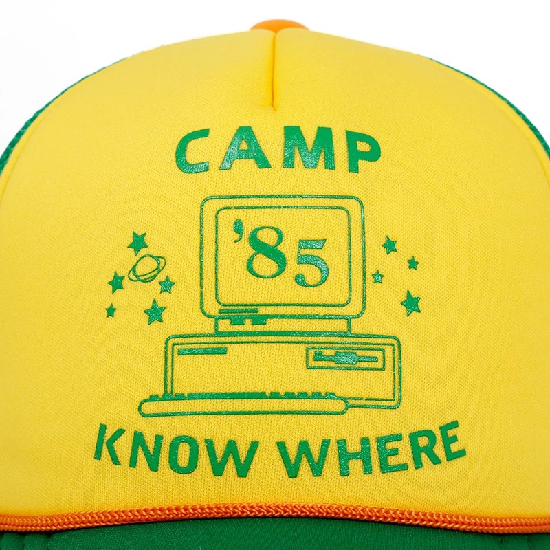 Stranger Things Dustin Hat Retro Mesh Trucker Cap untuk Pria dan Wanita Kuning Hijau 85 Tahu Di Mana Dapat Disesuaikan Cap Hadiah Halloween