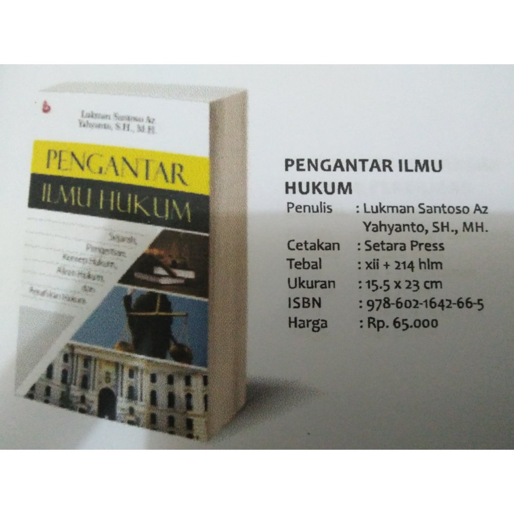 Pengantar Ilmu Hukum - Lukman Santoso Az Yahyanto