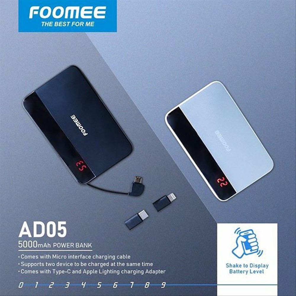 Power Bank Foomee AD05 5000mAh Led Display