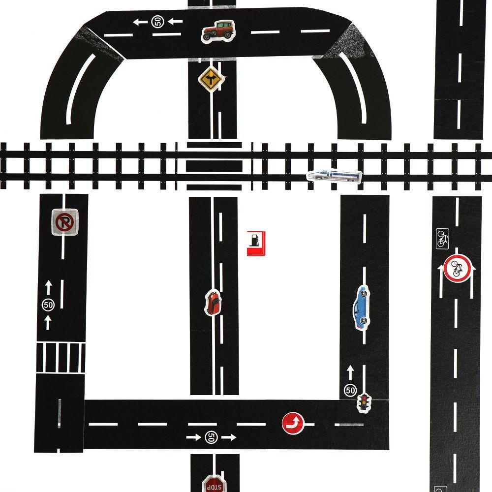 Nanas 1/5Pcs Perekat Tape Kereta Api Jalan Anak Belajar Kecerdasan Study Road Signs Tool