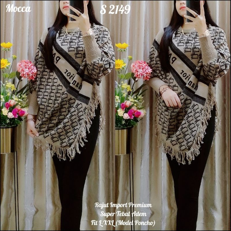 2149 Atasan Rajut Poncho DR Premium