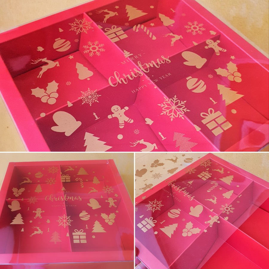 

(5pcs)kardus tutup mika sekat 4 dus eggtart box fruitpie kemasan pao mini karakter packaging hampers natal christmas xmas