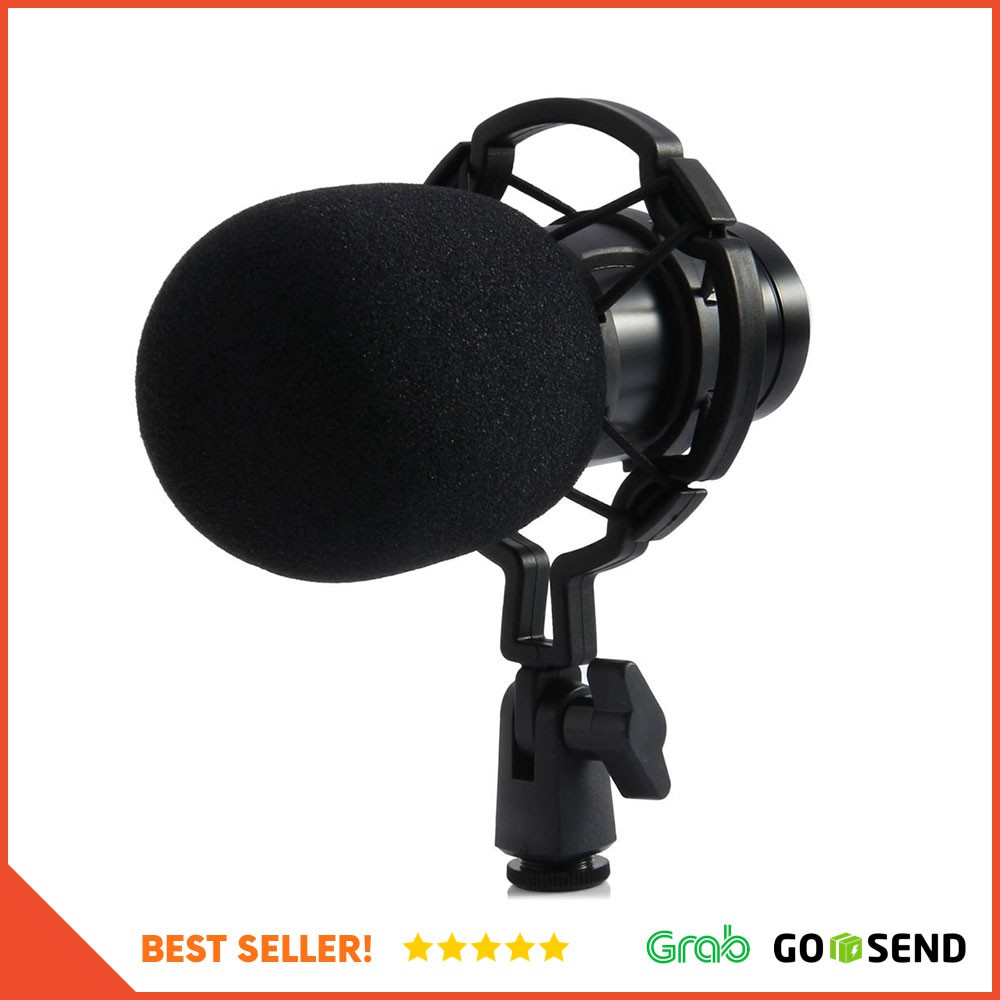 Taffware Mikrofon Kondenser Studio dengan Shock Proof Mount - BM-800 - Black