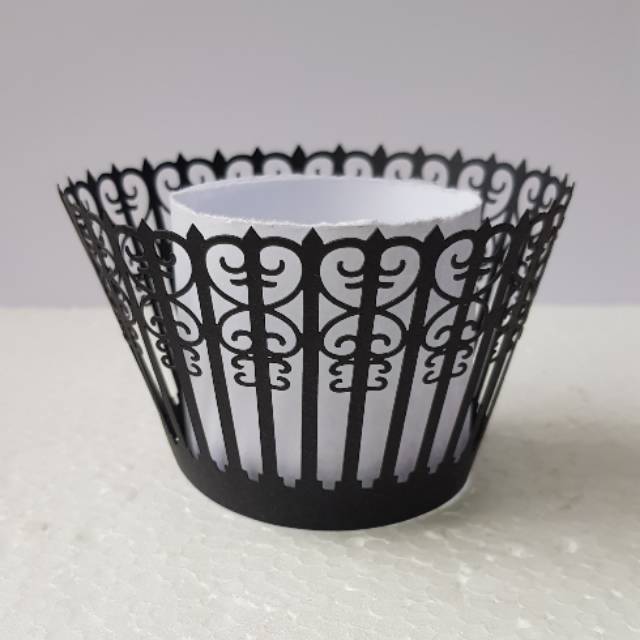 cupcake wrapper lasercut momma standart perlengkapan pesta 12 pc - classic