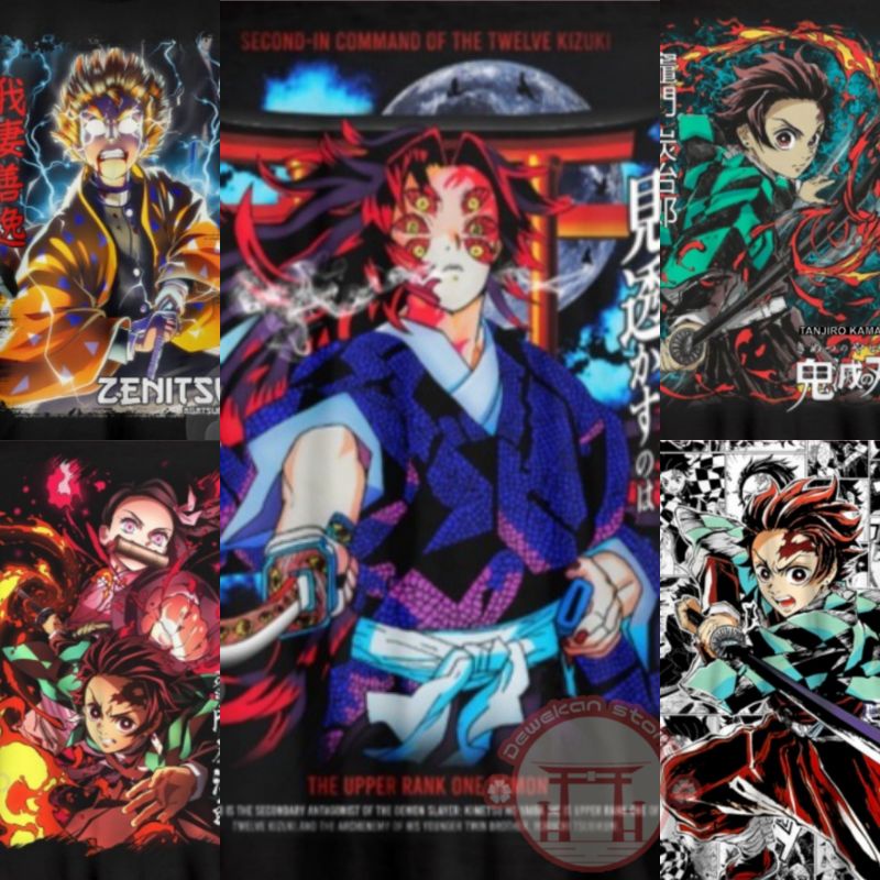 [GRATIS ONGKIR] kaos demon slayer series tshirt distro anime kimetsu no yaiba baju dewasa hitam katu
