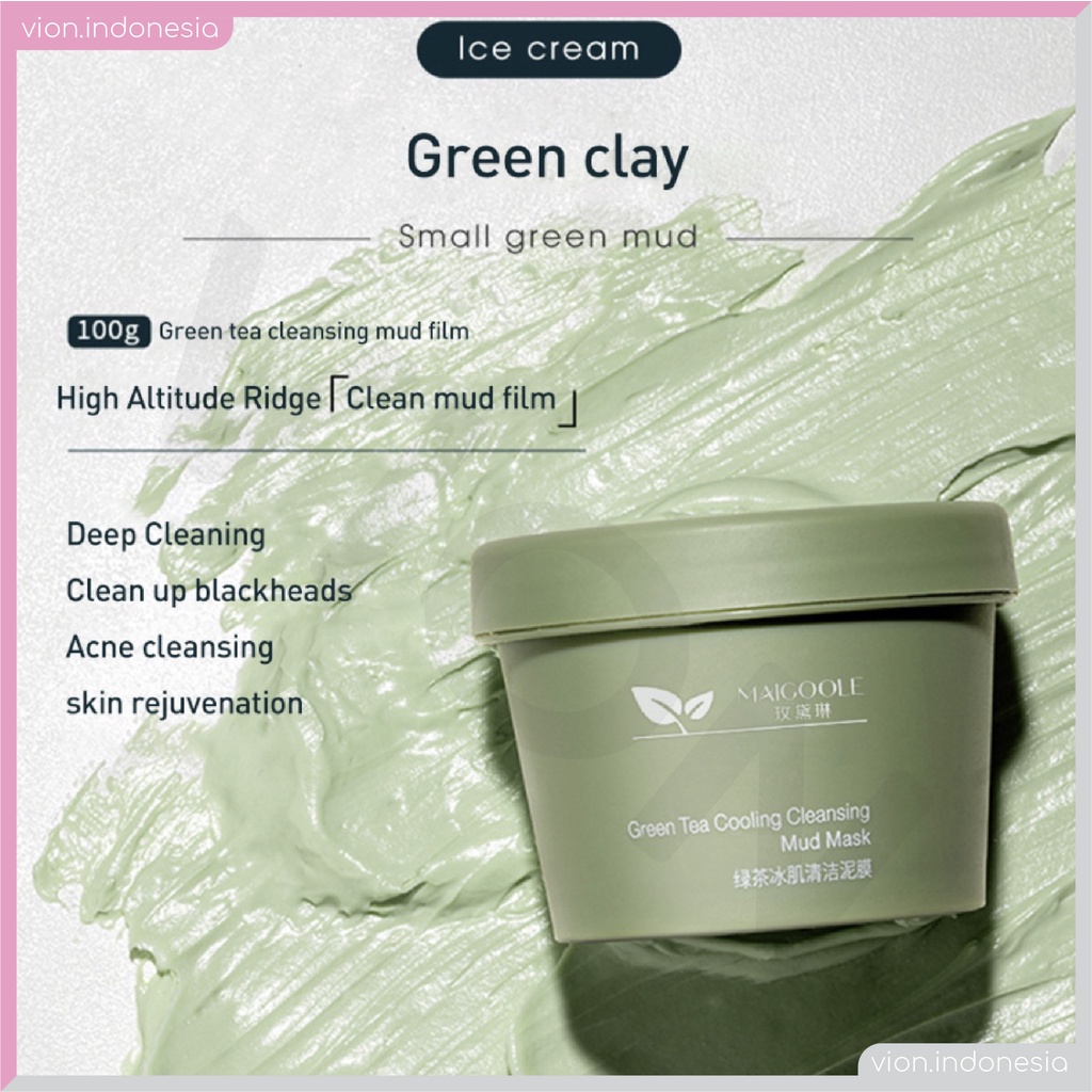 MAIGOOLE BPOM Masker Wajah Green Tea Masker Lumpur Clay Mask Mud Mask Ice Cream Mask Masker XX009