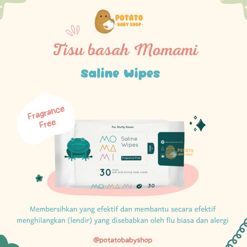 Momami Saline Wipes / Tisu Basah Pelega hidung tersumbat