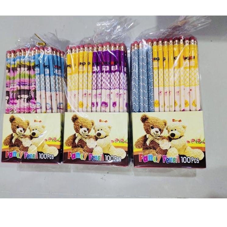 Paling Unik Pensil 2B Murah Pancy pencil karakter isi 100 pcs