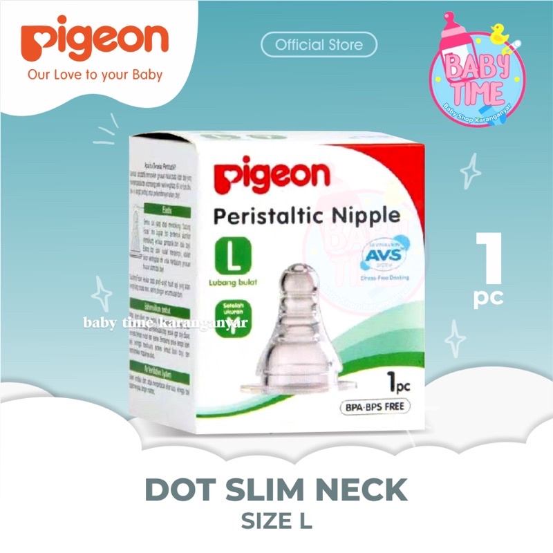 NIPPLE PIGEON SLIM NECK / Empeng pigeon / empeng ulir / BLISTER ISI 2 dan 3-L