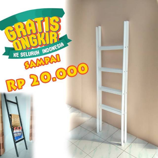 Ladder hanger  hanger  kayu rak mukena rak jilbab  