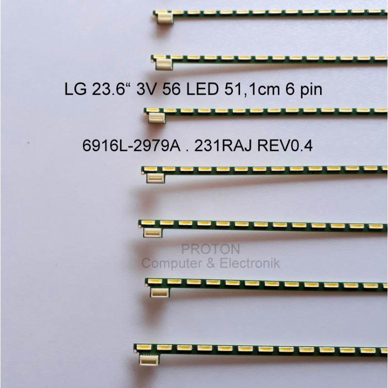 Lampu Backlight TV LG 23.6" 56 LED SMD 3V 51cm DC 42V 6pin . 24 inch 6916L-2979A 231RAJ REV0.4 94V-0