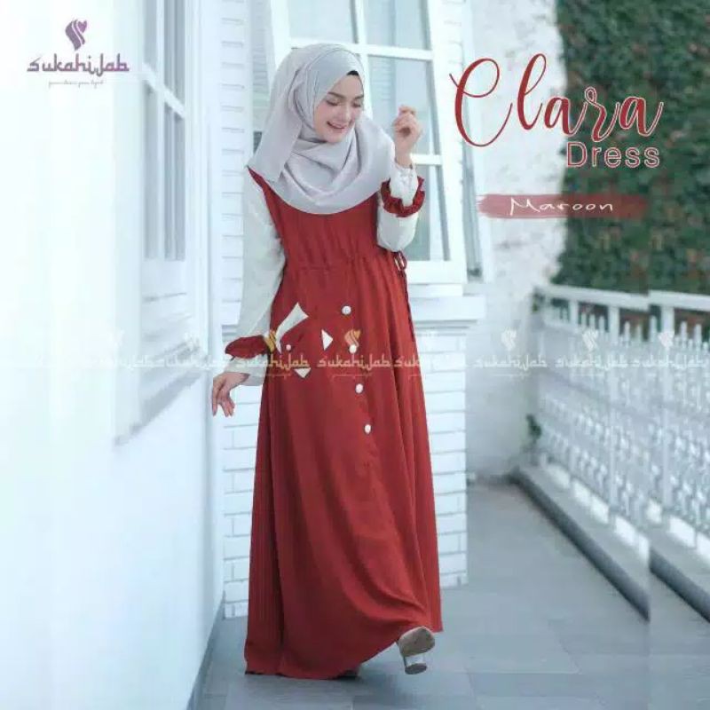 GAMIS REMAJA CLARA Dress Muslim Wanita Gamis Casual Terbaru