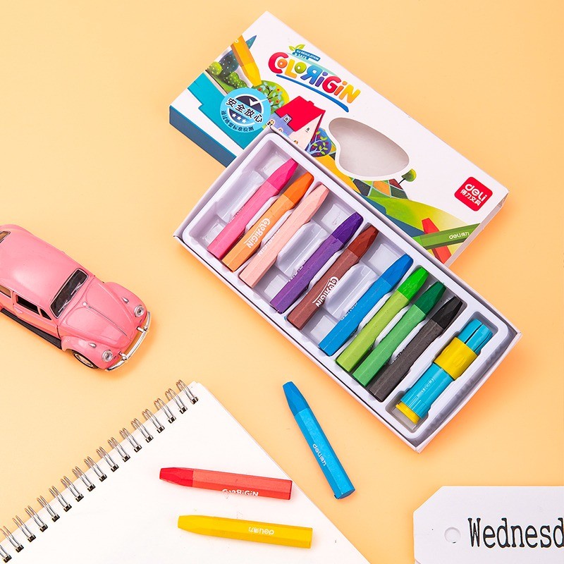 Oil Pastel Isi 12 Warna Cerah Dengan Pen Holder Extender Rautan Pensil Krayon Kerayon Crayon