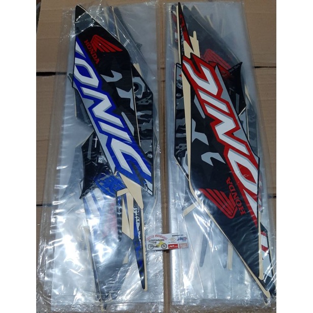 STIKER STRIPING LES BODY MOTOR HONDA SONIC 150R HITAM MERAH BIRU