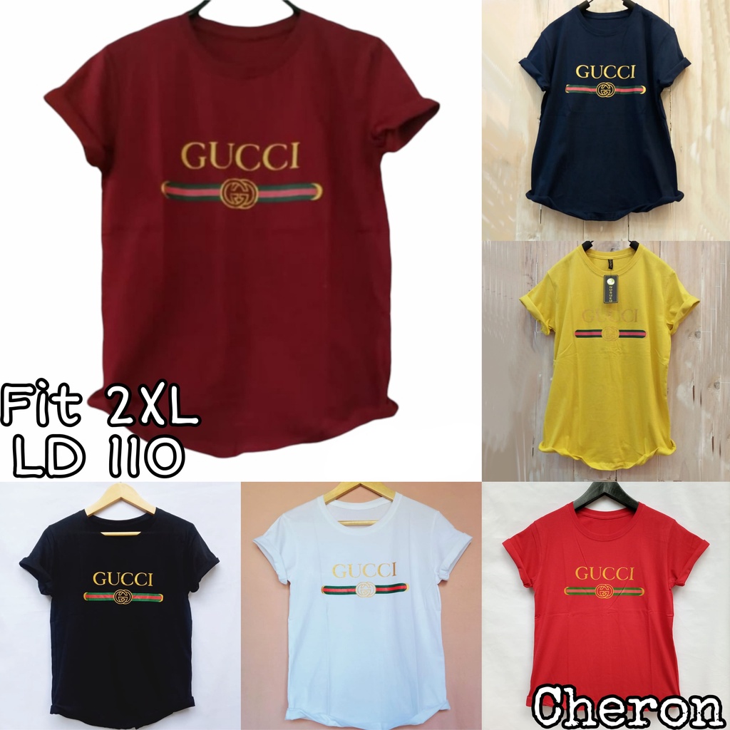 CHERON 19461 - Kaos Distro Wanita Fit XXL LD 110 Baju Atasan Oblong Cewek Jumbo 2XL Big Size Bigsize