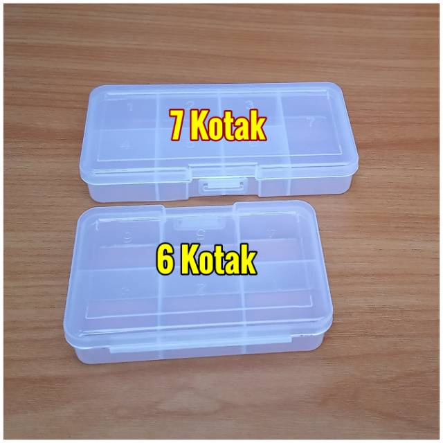 Kotak 6 7 kotak tempat obat mini plastik mur baut rak laci