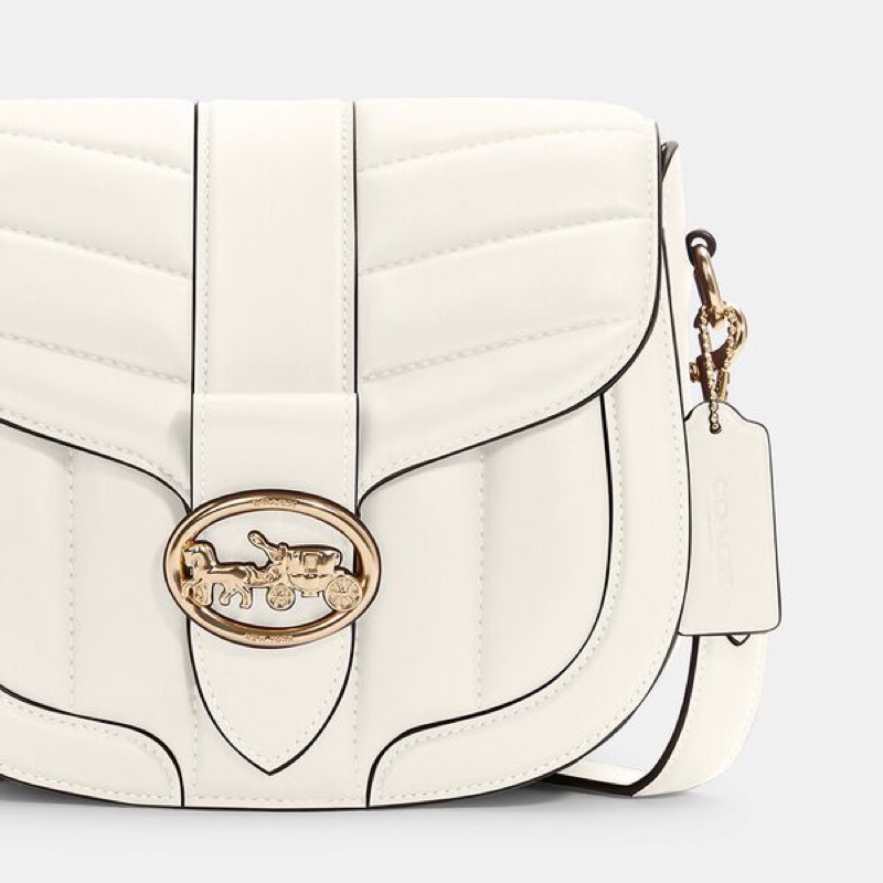 Coach Saddle Bag With Quilting White (C2803)