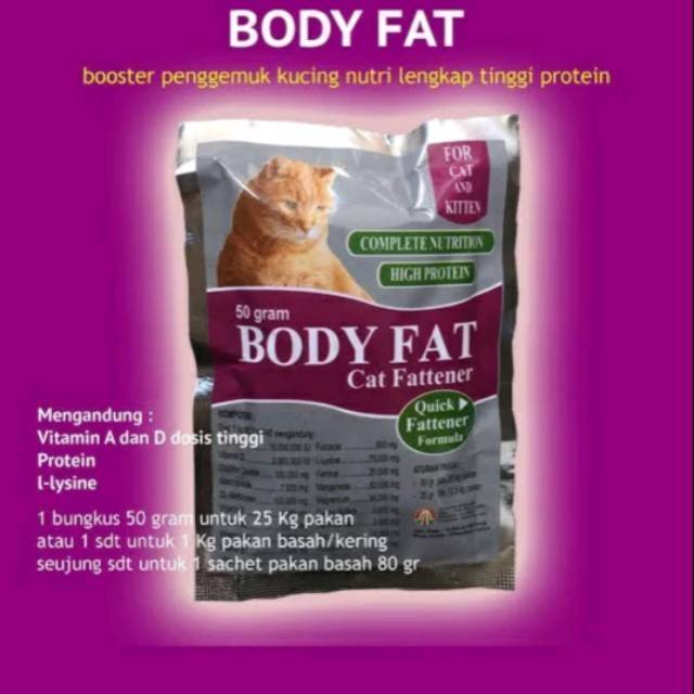 Jual Body Fat Cat Penggemuk kucing super cepat bentuk powder Indonesia