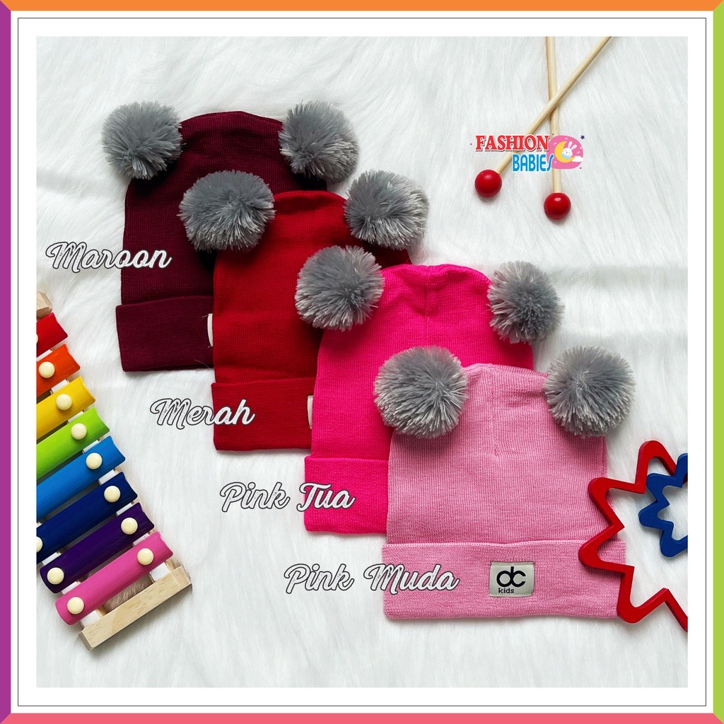 ❤ Fashionbabies ❤ TOPI RAJUT BAYI IMPOR POM POM / KUPLUK BAYI / TOPI ANAK HANGAT TEBAL