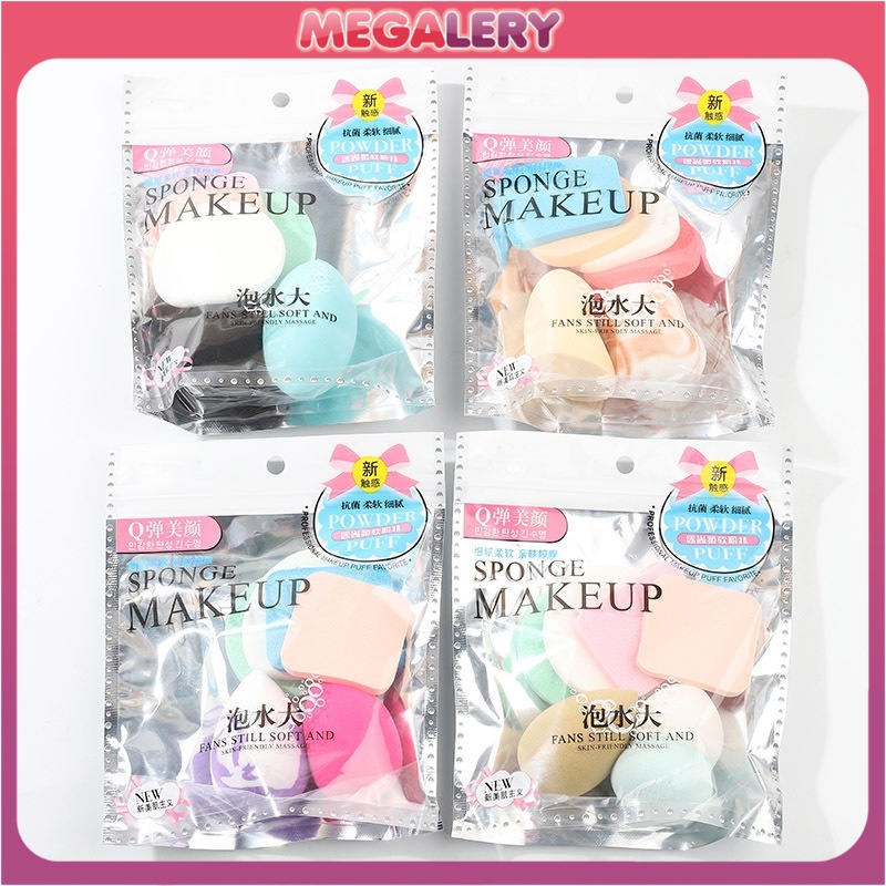 Beauty Blender Spons Make up 1 Set Isi 6 Pcs / Sponge Bedak Foundation / Sponge SET 6 PCS SPONGE