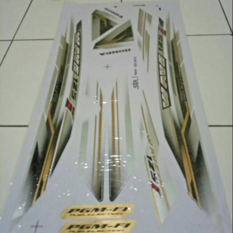 Striping sticker variasi honda supra x 125 wave gold