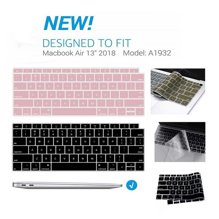 Silicone Keyboard Cover Protector Macbook Air 13 Inch Retina with Touch ID Series A1932 2018 2019