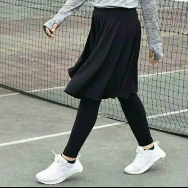 HIJTAB Legging + Rok Sport Set Utk Olahraga Yoga Bersepeda Lari Senam 9-01621